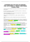 CHAMBERLAIN COLLEGE OF NURSING - PHIL 347N WEEK 4 - TRUTH FUNCTIONAL CLAIMS FINAL [PURELY FOR ACING IN Grades]