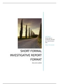 Unit 4 - PART 2: Short formal investigative report format