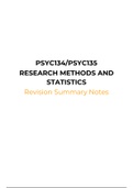 PSYC134/5 Research Methods & Statistics Revision Notes