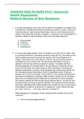 SHADOW HEALTH NURS 6512: Advanced Health Assessment  Midterm Review of Quiz Questions (Latest Version 2020)
