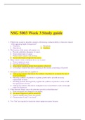 NSG 5003 Week 3 Study guide; South University, Savannah