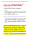 NR 439 Week 3 Graded Discussion&colon; The Literature Review and Searching for Evidence &lpar;Graded&rpar; With Complete Solutions