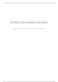 ADL2601 Exam Questions and Answer