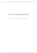 AFL1501 AFRICAN LANGUAGES ASSIGNMENT 2 SEMESTER 1