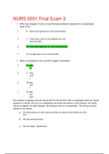 NURS 6551 Final Exam 3 Questions With 100% Correct Guaranteed Graded A Answers | 2020