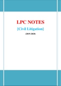 LPC Notes Civil Litigation - 2019/2020 (Distinction Grade)