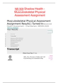 NR 509 Shadow Health - Musculoskeletal Physical Assessment Assignment {Best selling 2020}