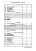 AQA Biology Paper 1 Checklist