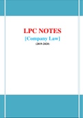LPC Notes  Company Law - 2019/2020 (Distinction Grade)