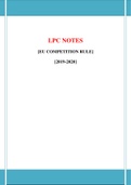 LPC Notes  EU Competition Rules - 2019/2020 (Distinction Grade)
