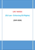 LPC Notes EU Law - Enforcing EU Rights - 2019/2020 (Distinction Grade)