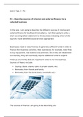 BTEC Business Level 3 - Unit 2 Task 3 (P4) - Describe sources of internal and external finance for a selected business