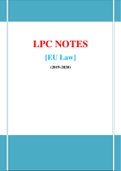 LPC Notes EU Law - 2019/2020 (Distinction Grade)