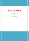 LPC Notes Lease - 2019/2020 (Distinction Grade)