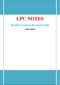 LPC Notes Problem Analysis Research Task - 2019/2020 (Distinction Grade)