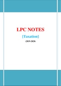 LPC Notes Taxation - 2019/2020 (Distinction Grade)