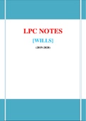 LPC Notes WILLS - 2019/2020 (Distinction Grade)