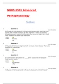 NURS 6501 /  NURS6501 Final Exam Advanced Pathophysiology Latest 2020 Graded A