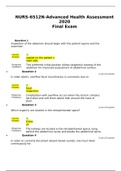 NURS6512 / NURS 6512 Final Exam-Questions and Answers (UPDATED 2020) 