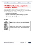 NR 392 Week 6 Journal Assignment - Completed Template latest 2020 Version