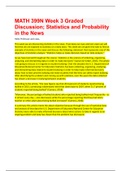 MATH 399N Week 3 Graded Discussion; Statistics and Probability in the News Latest Update 2020