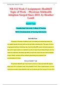 NR 512 Week 5 Assignment: HealthIT Topic of Week – Physician Telehealth Adoption Surged Since 2015, by Heather Landi Latest Version2020