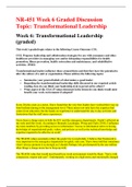 NR-451 Week 6 Graded Discussion Topic Transformational Leadership (VERIFIED SOLUTION) Summer 2019/2020