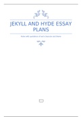 Jekyll and Hyde essay plans: Edexcel GCSE English literature: concise notes on every possible essay question