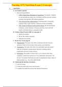 Nursing 1172 Nutrition Exam 2 Concepts (Latest Update 2020).