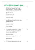 NURS 6501N Week 3 Quiz 1 with correct answers