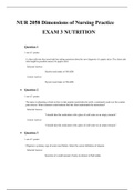 NUR 2058 Dimensions of Nursing Final Exam LATEST GRADED A. QUESTIONS AND ANSWERS