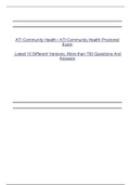 ATI community health/ATI community health ( 10 Versions), More than 600 Question Answers, Secure bettergrades, Already best Review document.