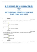 NUR 1172 Nutrition Exam 1 / NUR1172 Nutrition Exam 1 (Latest): Rasmussen College (Already graded A) 