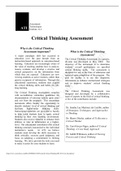 ATI Proctored Critical Thinking RN Test Description (With Test Questions and Answers) 2022/2023
