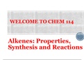 Organic chemistry - Alkenes