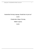 NR 660 Week 3 Project Literature Review: Standardized Nursing Languages{GRADED A}
