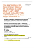 BSC 2347 MODULE 02 CASE STUDY BSC2347 AP 2 MODULE 2 CASE STUDY A&P 2 2347 MODULE 02 CASE STUDY WITH COMPLETE UPDATED;VERIFIED SOLUTIONS GRADE A