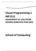 INF1511 ASSIGNMENT 01 SOLUTIONS SECOND SEMESTER YEAR 2020