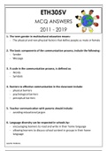 ETH305V MCQ ANSWERS 2011-2019