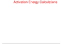Activation energy calculations