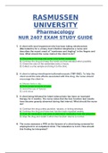 Rasmussen College > NURSING > NUR 2407 Exam Study Guide / NUR2407 EXAM Study Guide (Latest, 2020): Pharmacology: Rasmussen College GRADED A