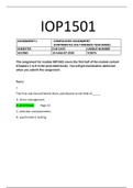 IOP1501 Assignment 1 Semester 2 2020