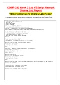 COMP 230 Week 3 Lab VBScript Network Shares Lab Report;Latest Udated Version
