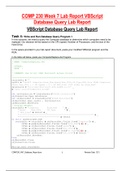 COMP 230 Week 7 Lab Report VBScript Database Query Lab Report LATEST UPDATE