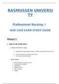 NUR 2349 Study Notes Guide / NUR 2349 Modules / NUR Final Exam / NUR 2349 Midterm Exam / NUR 2349 (New Version): Rasmussen University (100 % Correct) (SATISFACTION GUARANTEED, Check Verified & Graded) (RASMUSSEN UNIVERSITY Professional Nursing