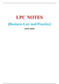 LPC Notes – Business Law and Practice - (Distinction Grade), Latest 2020