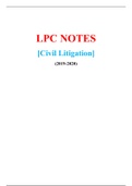 LPC Notes –  Civil Litigation- (Distinction Grade), Latest 2020