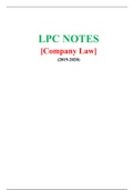 LPC Notes – Company Law- (Distinction Grade), Latest 2020