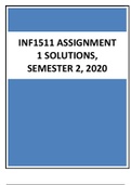 INF1511 ASSIGNMENT 1 SOLUTIONS SEMESTER 2, 2020