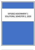 IOP2602 ASSIGNMENT 1 SOLUTIONS SEMESTER 2, 2020